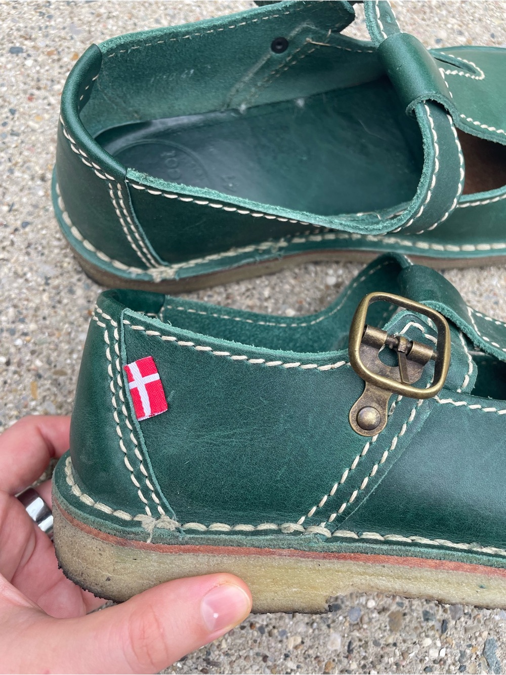 Duckfeet Lolland Mary Jane Leather Green Shoes Wide EU size 41 US 9.5 or 10 - Picture 8 of 14